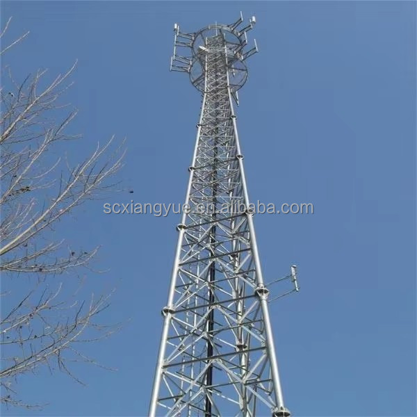 3 Legged Steel Tubular Self Supporting Hot Dip Galvanized 40m Telecom Cell Tower