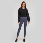 Cotton Fashion Cut And Sew Loose Fitness Crop Top Women Crew Neck Workout