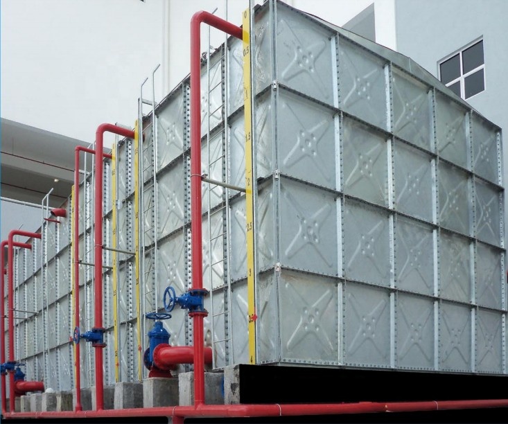 Rectangle Water Tank with Modular HDG Design H mm 1106-2612 Meets GB5749-85 Standards