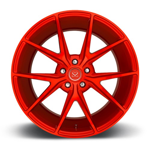 Chinese customize deep dish 1 pc flow forged red color wheel rim