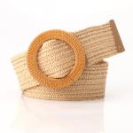 Straw Waist Braided Fabric Belt 5cm Elasticated Woven Belt Stretch