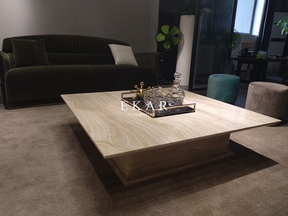 Contemporary Square Modern Marble Coffee Table