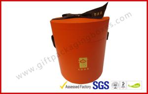 China Round Luxury Gift Boxes / PVC Lamination Ribbon Gift Cylinder wholesale