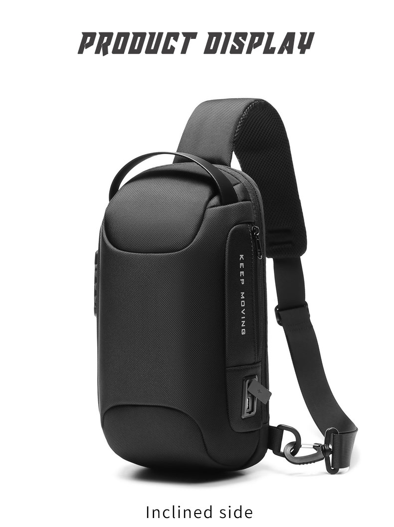 Factory wholesale waterproof fashion anti theft crossbody chest shoulder sling bag for men