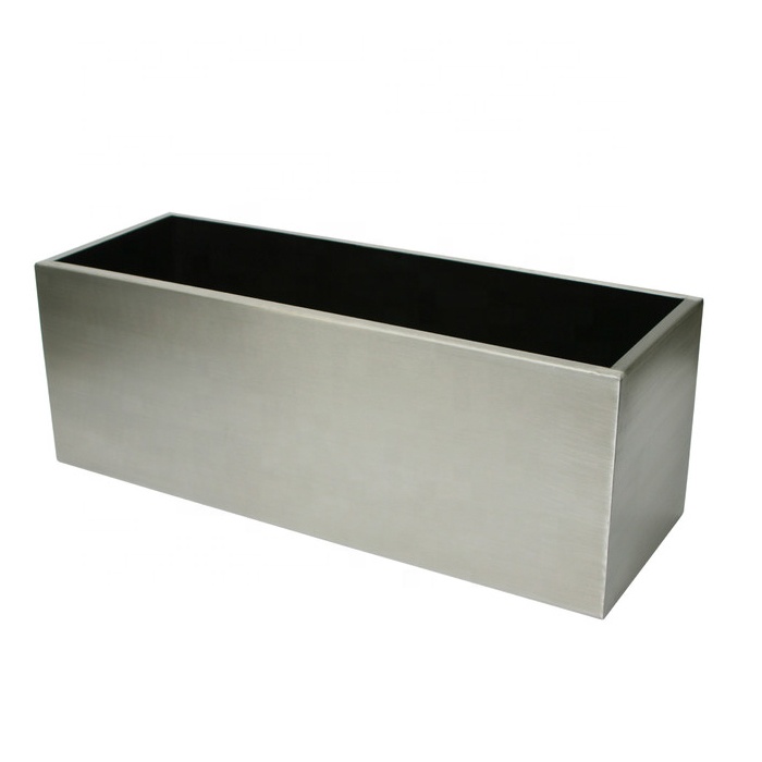 Square rectangular oval shape stainless steel decorative planters flower pots