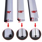 10mm 90° Bathroom Shower Door Seal Strip PVC Magnetic Door Weatherstrip