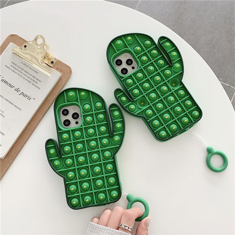 Green Pop Up Phone Cover Push It Bubble Funny Toy Stress Release