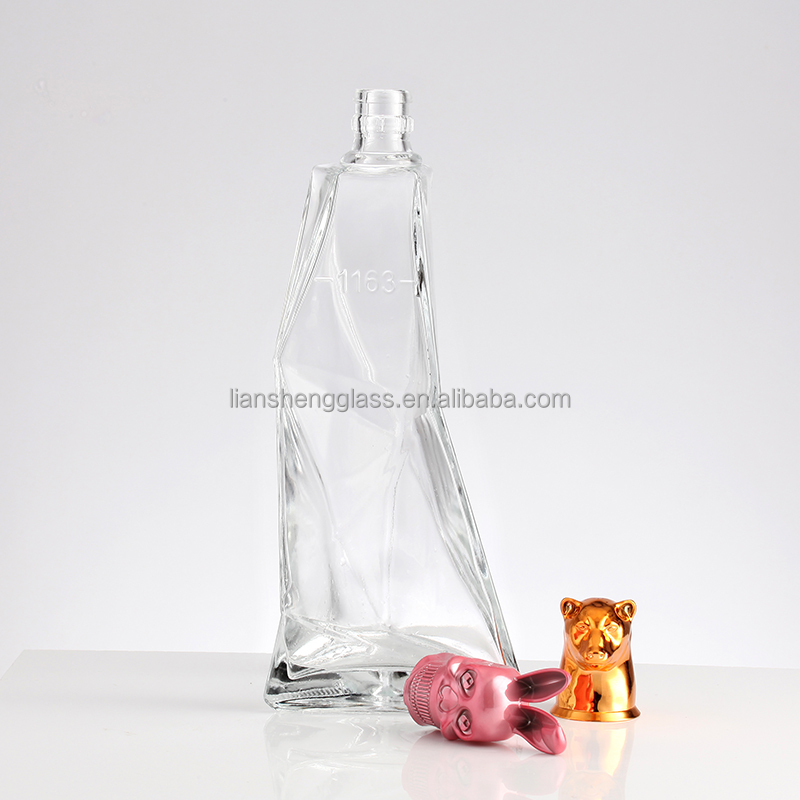 500ml 750ml 1Lit Clear Glass Bottle for Alcoholic Beverage Liquor Juice Whiskey Wine