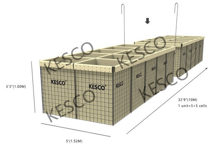 Gabion Military Blast Hesco Baskets Defense Wall Shelter Flood Erosion