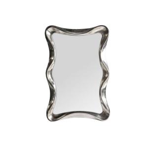 China Wave Shape Wall Mounted Makeup Mirror Magnifying Silver Bathroom wholesale