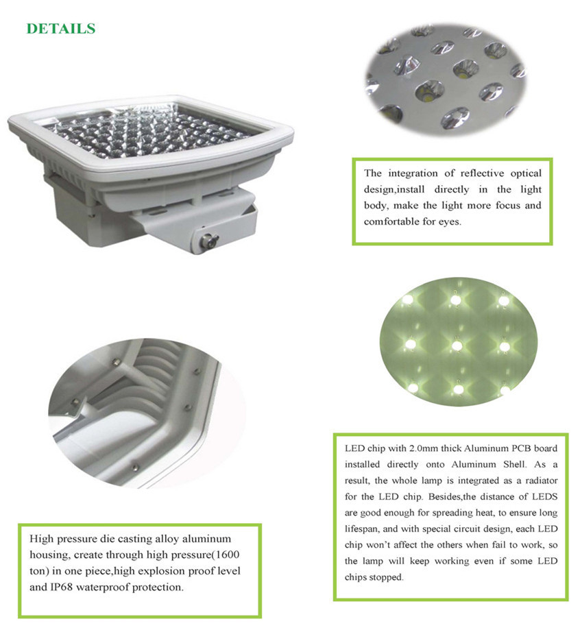 UL844/ATEX 20-185W LED Explosion Proof light IP68,Explosion Proof street flood light fixture manufactory