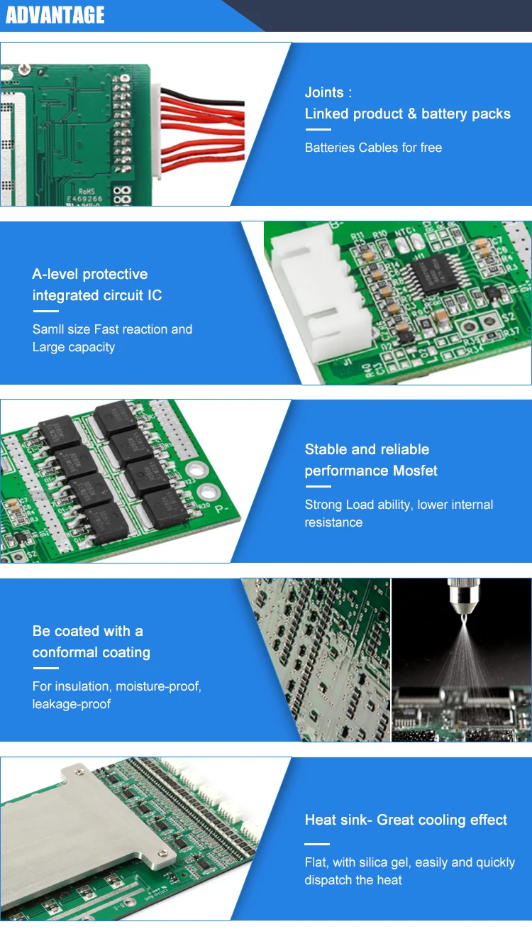 2S LiFePO4 Battery BMS Board 6.4V 15A BMS Protect Board For Power Storage System