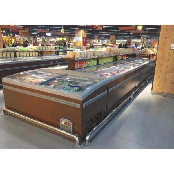 Supermarket No Frost Island Freezers Large Glass Door Chest Display Freezer