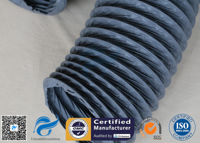 Fire Resistant 200℃ PVC Coated Fiberglass Fabric Flexible Air Duct For Ventilation