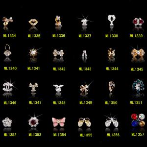 China Hot NEW Wholesale Alloy Jewelry 3D Nail Art Jewelry Nail rhinestones Sticker Supplier Number ML1334-1357 wholesale