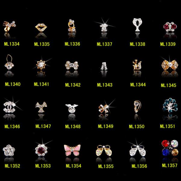 Hot NEW Wholesale Alloy Jewelry 3D Nail Art Jewelry Nail rhinestones Sticker