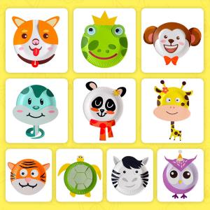 China 5PCS Cute Animal Paper Plate Craft Kit Kids DIY Birthday Gift Box wholesale