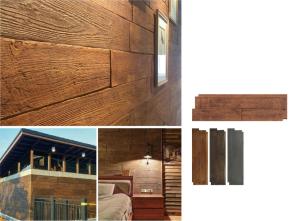China Form Wood Brown Cultural Stone Brick Polyurethane Decorative Living Room Wall Panel wholesale