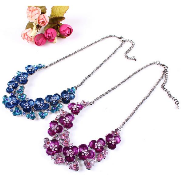 shou * ouk exaggerated color crystal pendant necklace fashion resin diamond necklace