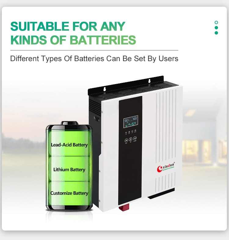 hybrid solar inverter 3kw suitable for any kinds of batteries