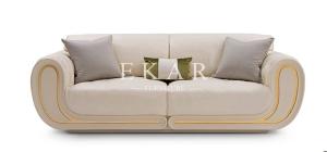 China Luxury White Genuine Leather Living Room Furniture Modern Sofa Set wholesale