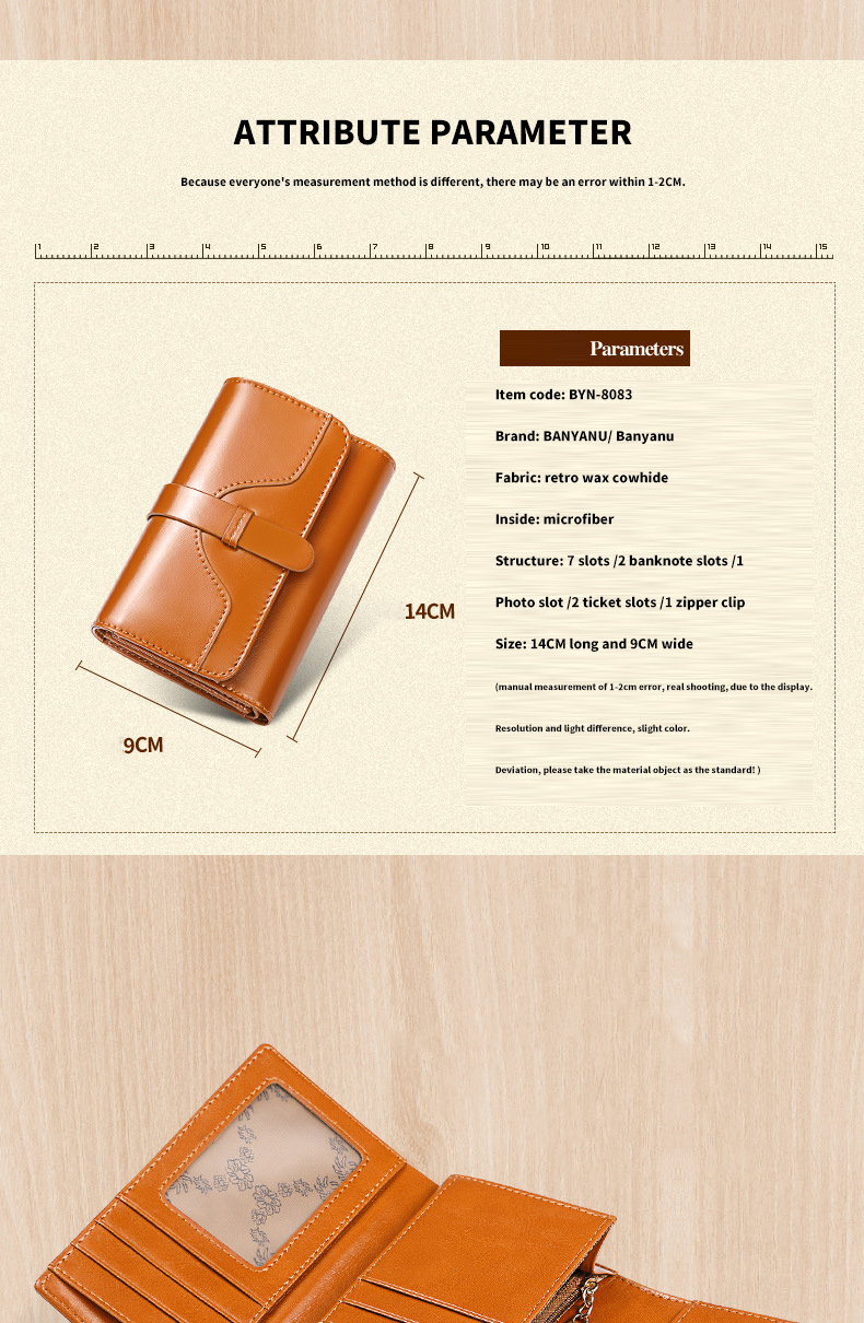 Women's Wallet Genuine Leather Clutch Money Bag Short Gender Women Vintage Card Holder