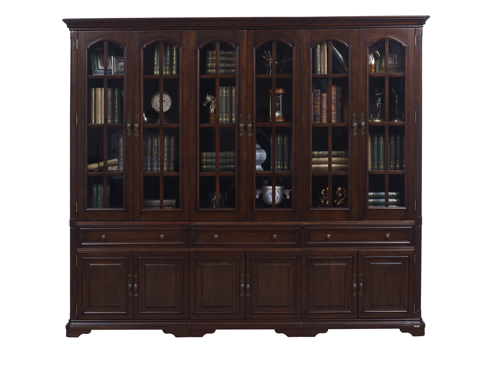 Home Office Study room furniture American style Big Bookcase Cabinet with Display chest can L shape for corner wall case