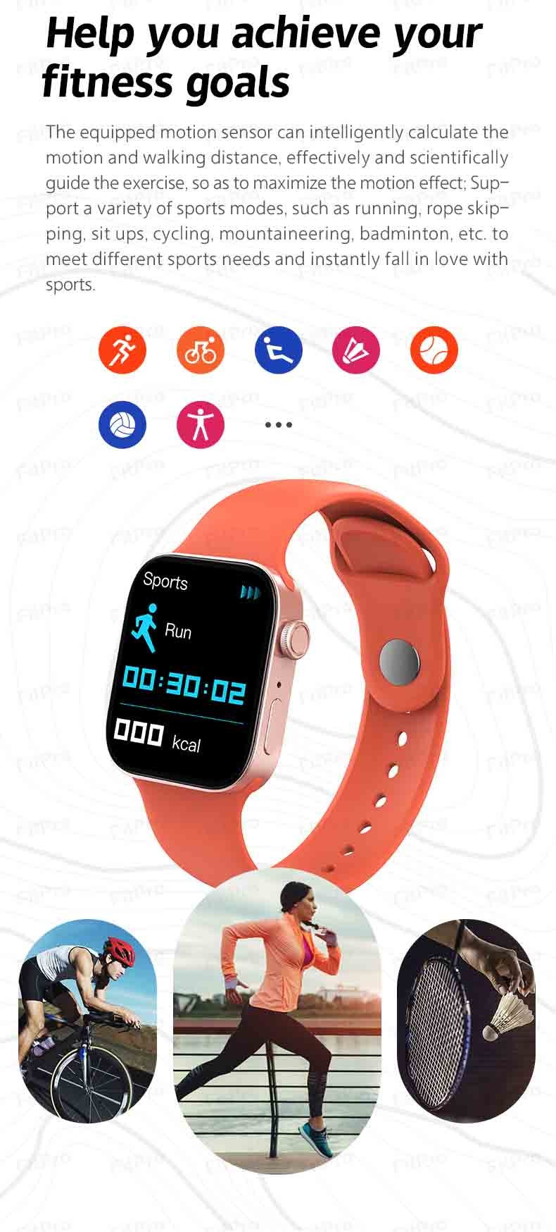 Oxygen Heart Rate Waterproof Android Watch Smartwatch T500 Pro Max