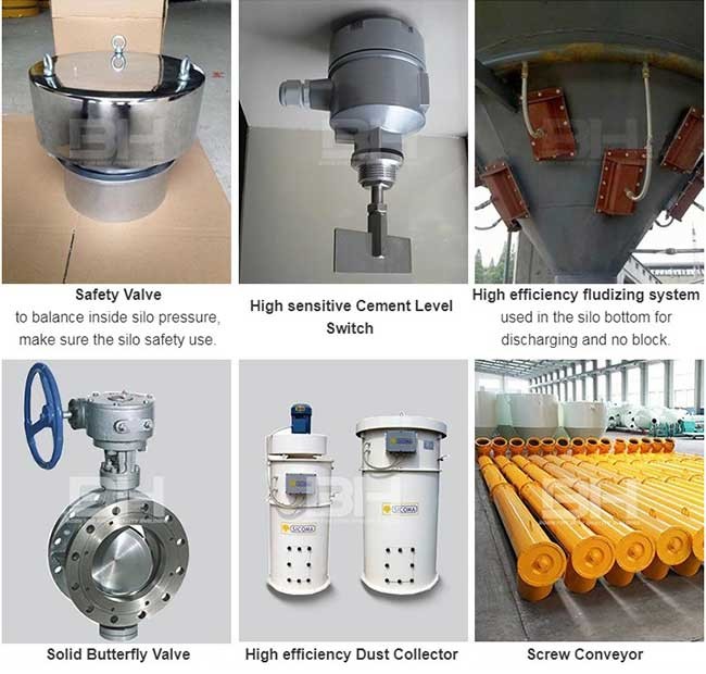 Excellent Performance Cylindrical Cement Plant Silo With Pressure Safety Valve