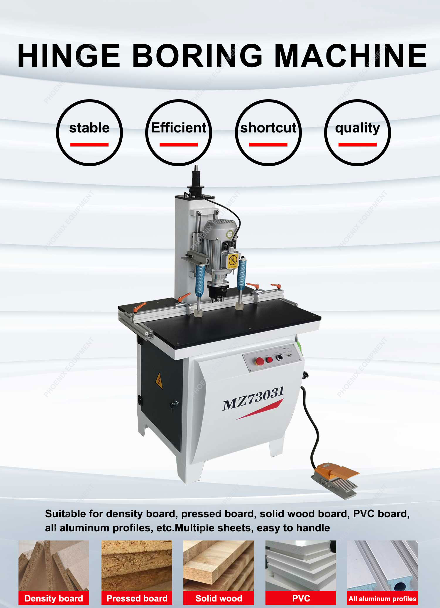 Wood Vertical Drill Machine for Single Head Hinge Hole Drilling Max Drilling Depth 60mm