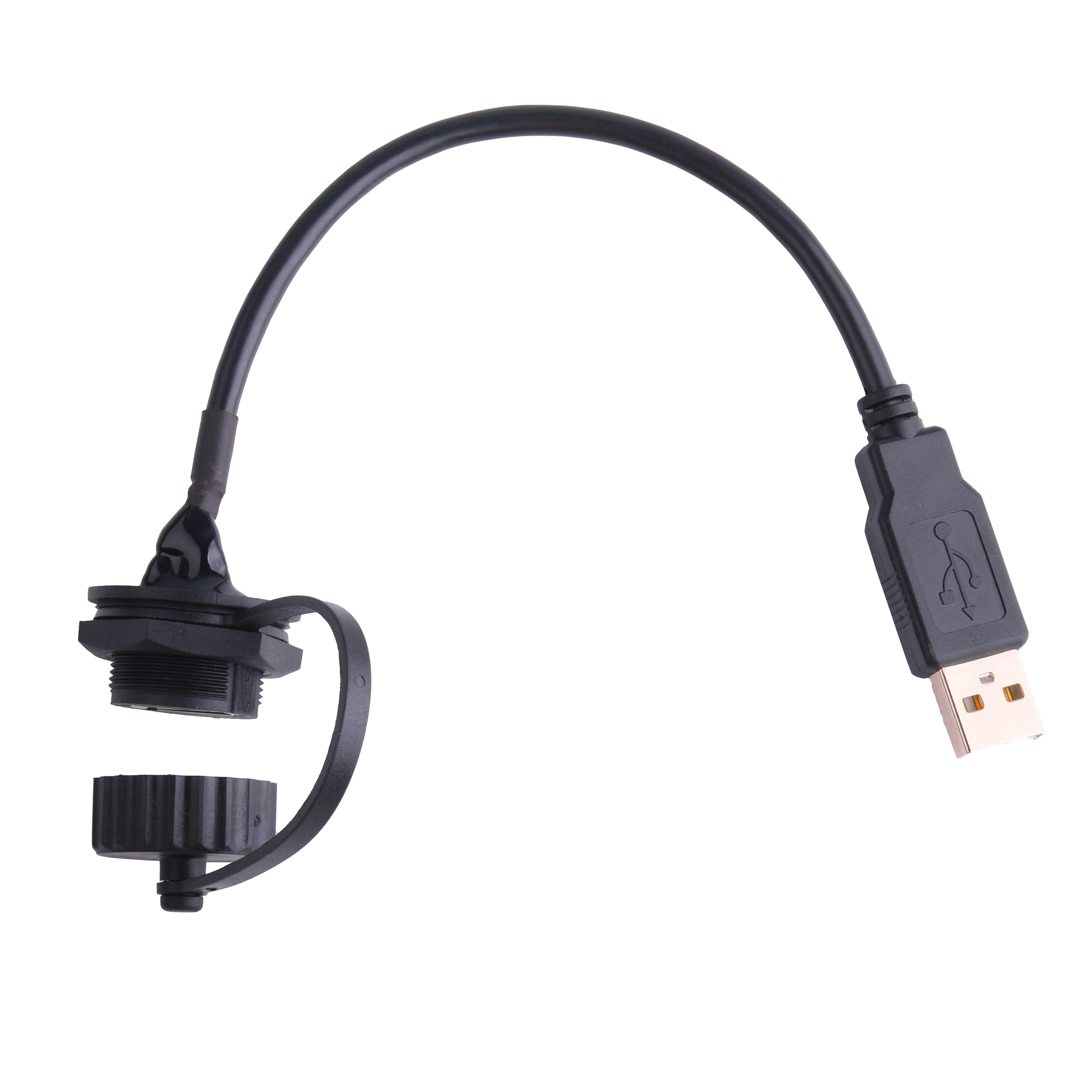 Custom USB 2.0 A Cable USB 2.0 A Female Connector With Shield And Cap