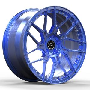 China Custom Blue Brush Staggered 1 Piece Forged Wheels 18 19 20 21 And 22 Inches For Porsche 991 wholesale
