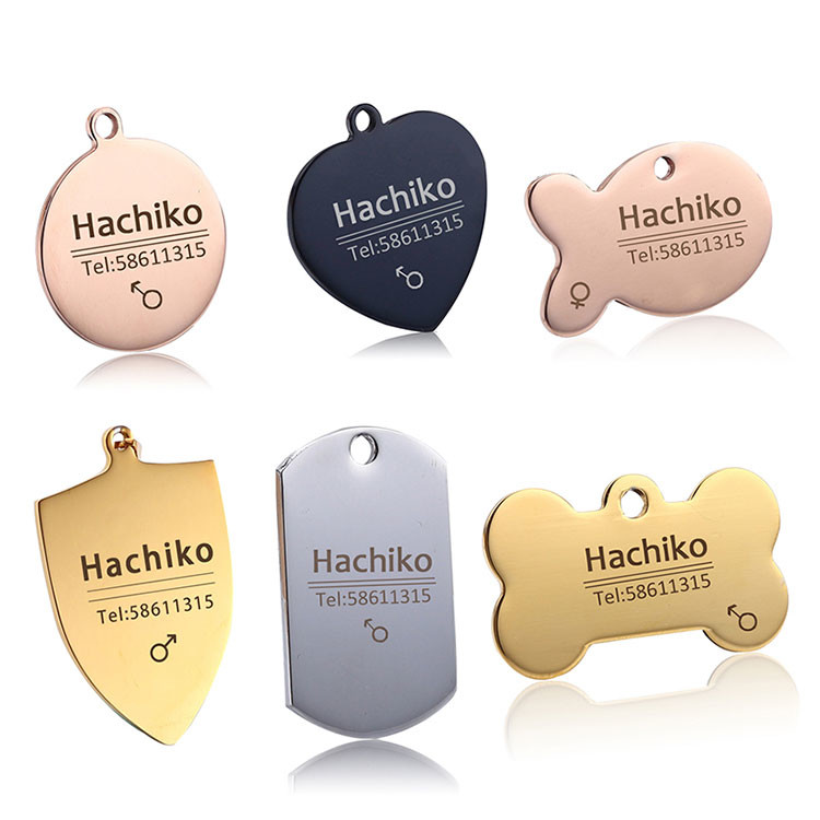Personalized Dog Tags Paw Print Round Stainless Steel Pet Tag For Dogs And Cats