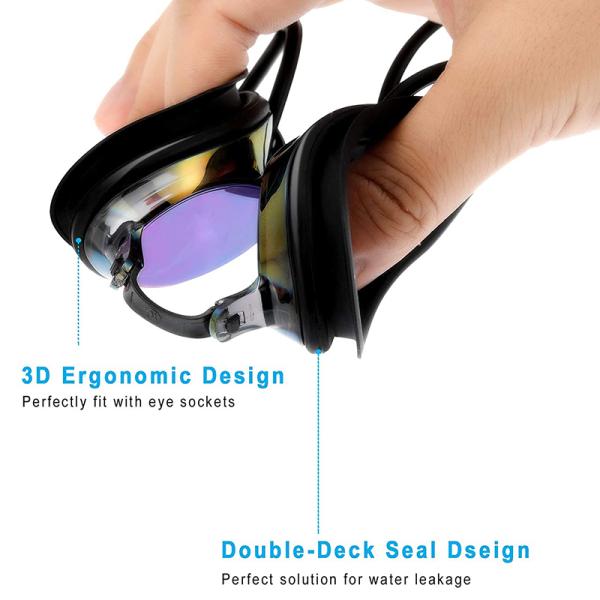 Unisex Adult Silicone UV Protect Fogless Swim Goggles For Water Sports