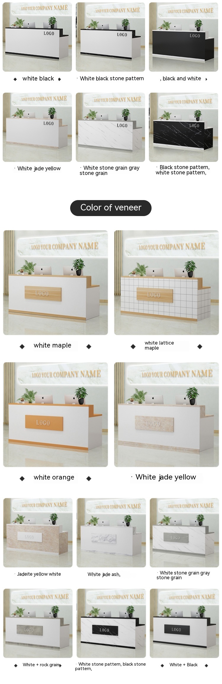 Stylistic Reception Room Table for Beauty Salon and Retail Checkout Counter
