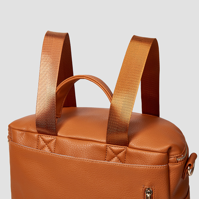 OEM ODM Travel PU Leather Backpack Diaper Bags 31*18*33cm