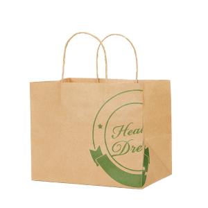 China Disposable Kraft Khaki Paper Bag Carrier For Coffee Drink Packaging wholesale