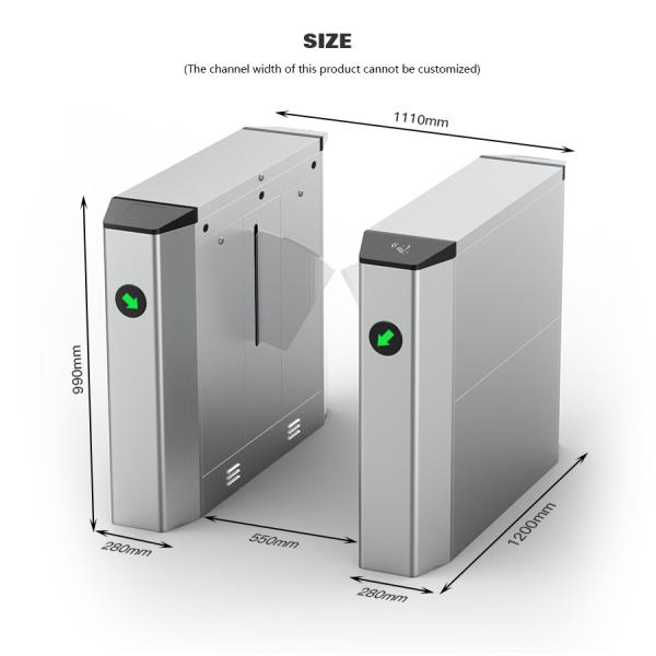 HCW Pedestrian Access Control Turnstile Security Wing Gates 304ss Ip42 With Face Recognition