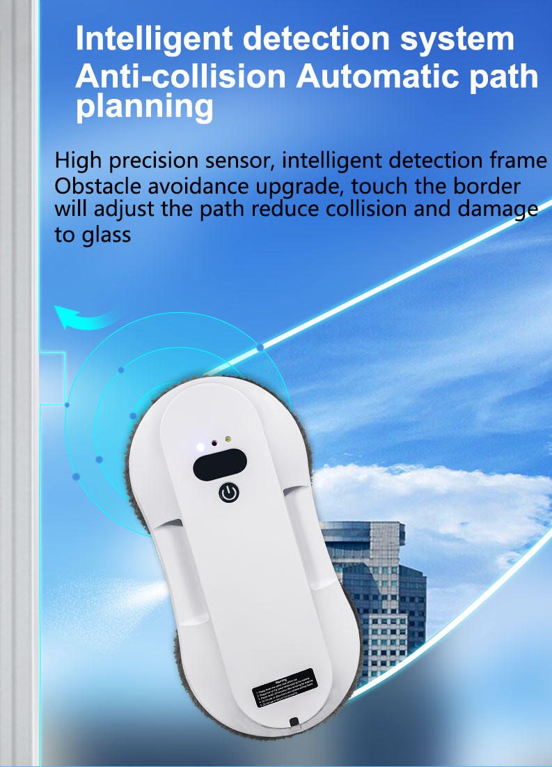 Battery Capacity 500mAh Smart Electric Robotic Window Cleaning Robot for Household
