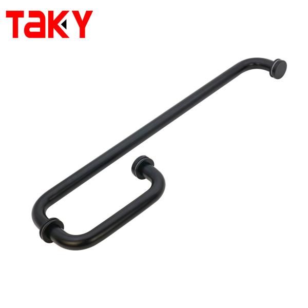 Stainless Steel 304 Black Glass Door Handle Shower Round Door Handle