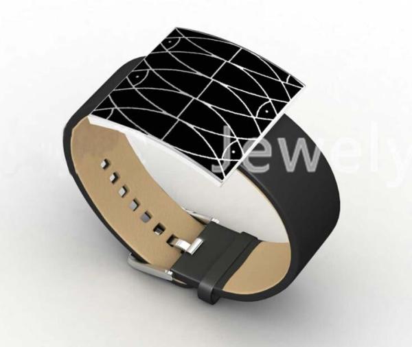 Top Quality Europe Fashion Stainless Steel Genuine Leather Silicone Bangle