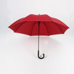 China Windproof Red Pongee Fabric Umbrella , Strong Umbrella Wind Resistant Durable wholesale