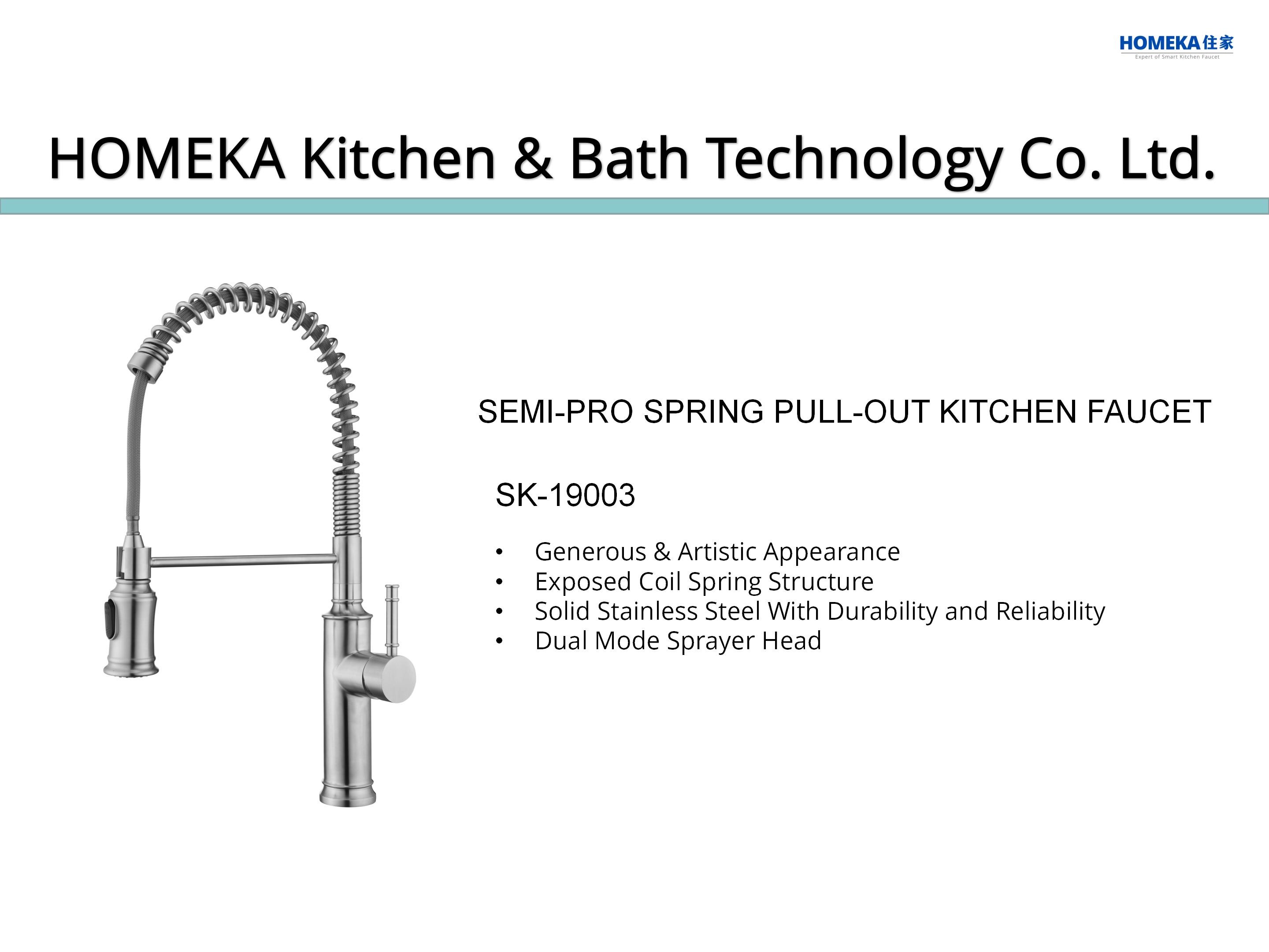 Solid Stainless Steel Spring Coil Kitchen Faucet OEM Water Saving Aerated Stream Flow