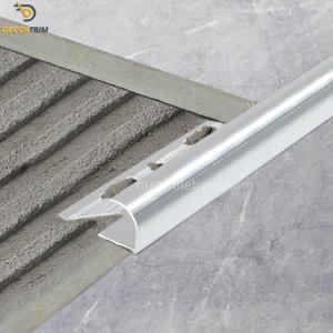 China 11mm Tile Edge Protection Strip , Polish Silver Round Aluminum Strip For Tiles wholesale