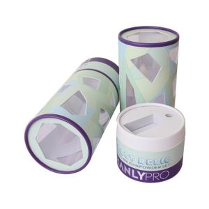 China Glossy Lamination Paper Cylinder Box Round Makeup Brush Tube Case wholesale