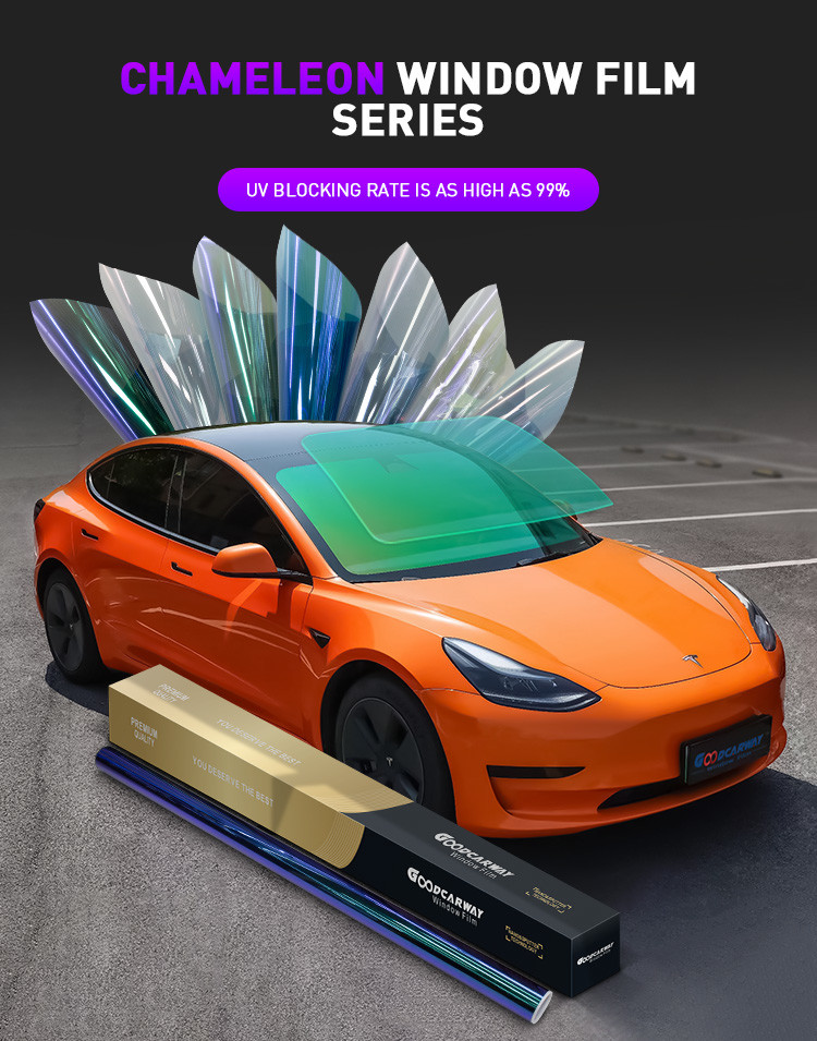 Decorative Solar Film Anti Glare Red Color CR-8065 Chameleon Car Window Film Tint Rainbow