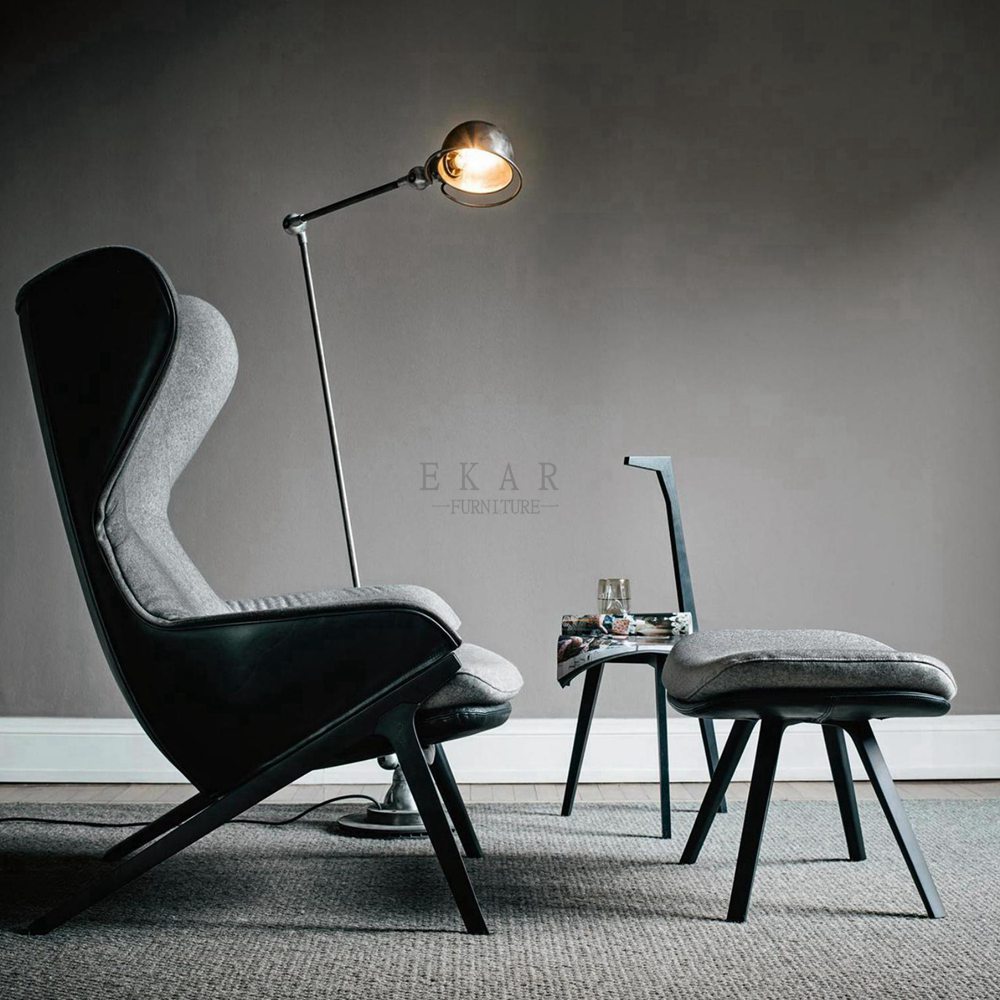 High Back Armchair Modern Leather or Fabric Leisure Chair