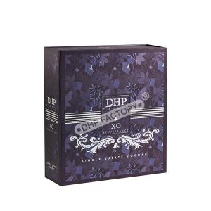 China Rigid 2 Bottle Wine Gift Box Cardboard XO Wine Glass Gift Box Sleek Design wholesale