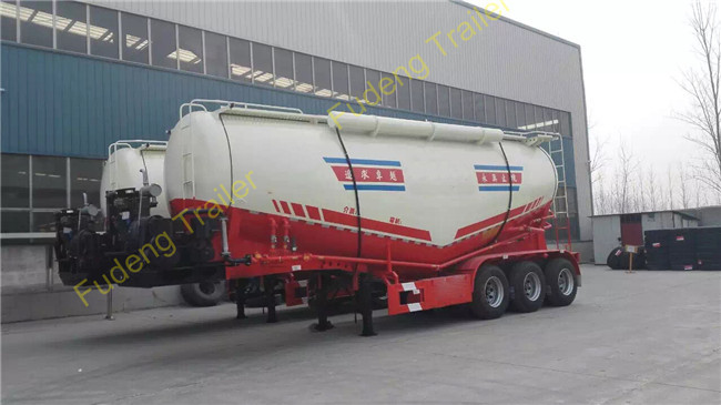 V shaped Bulk cement tanker semi-trailer 45CBM powder material transport trailer