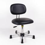 Pneumatic PU Leather Ergonomic Task Stool , Upholstered Vinyl Task Chair